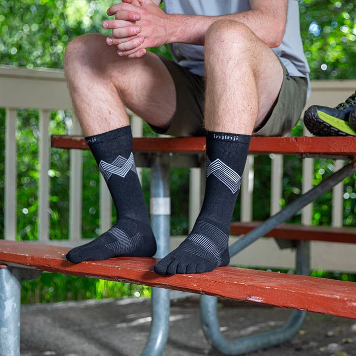 Injinji Run Lightweight Crew Coolmax - Black