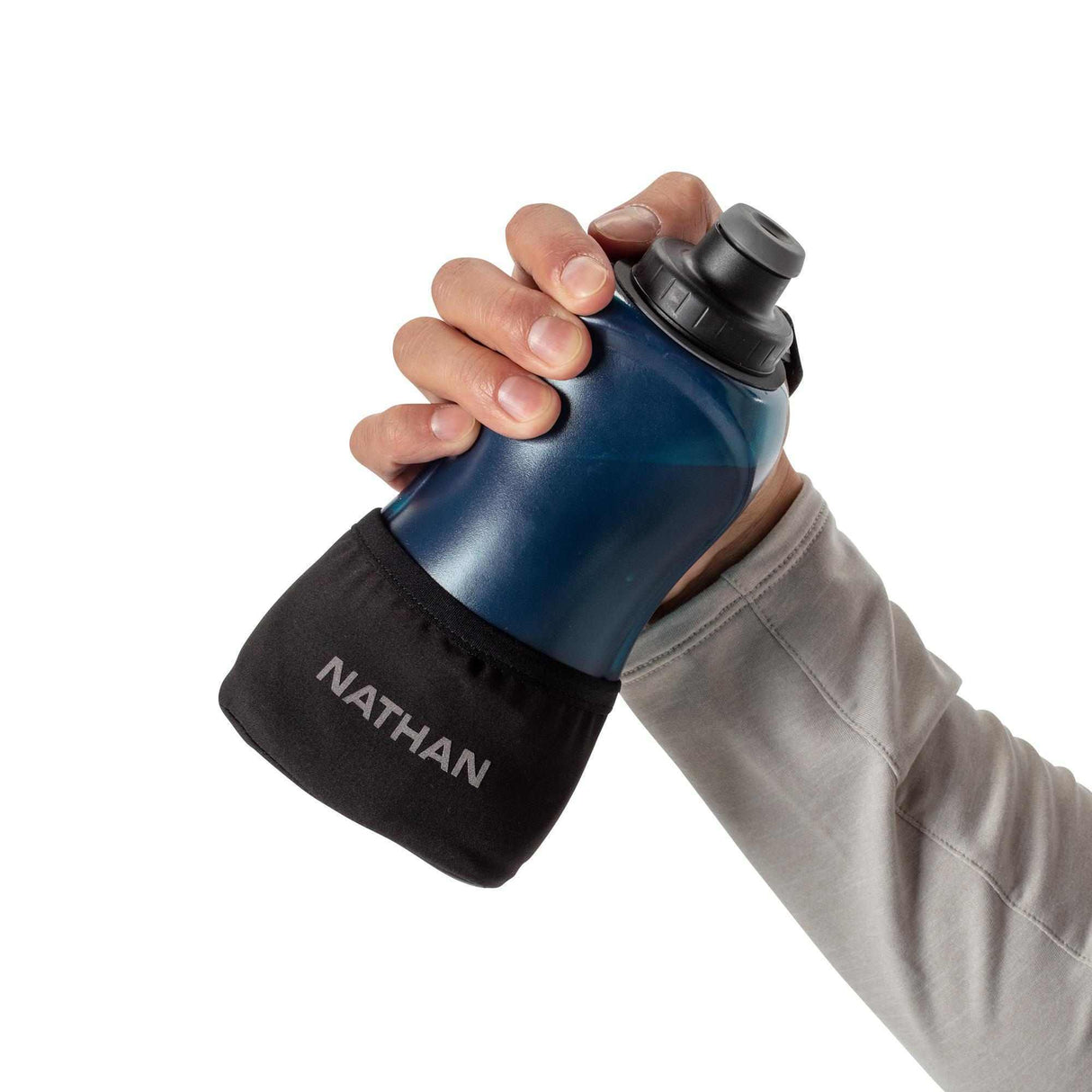 Explore Nathan Sports Quick Squeeze Lite 18oz/532ml Handheld - Black / Marine Blue for trail, outdoor & lifestyle use | Liv Activ Singapore