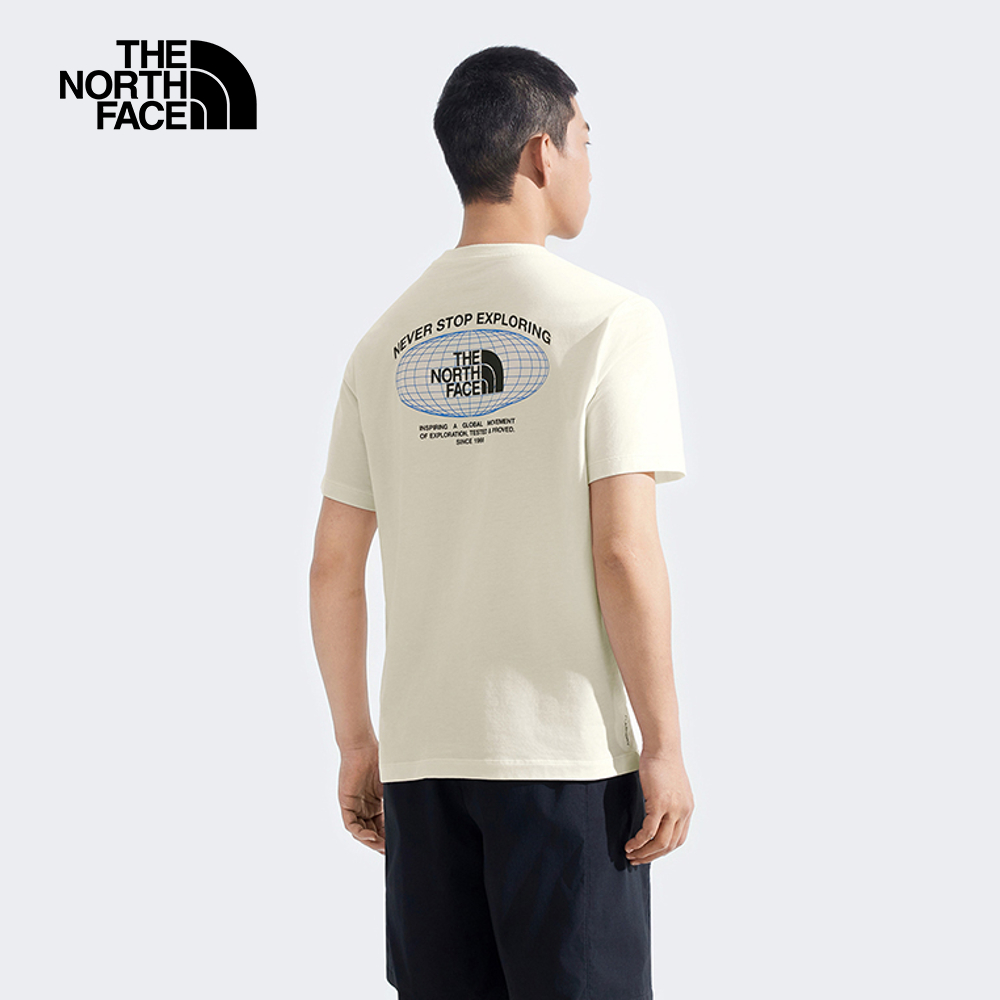 The North Face Men SS Immersed Outdoors Grid Tee Graphic - AP White Dune