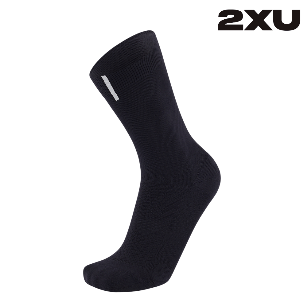2XU Unisex Vectr Light Cushion Reflective Crew Socks - Black / Silver Reflective