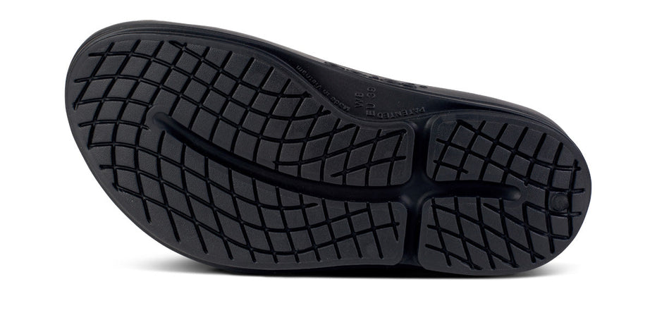Explore OOFOS Women OOmega OOahh Slide - Matte Black for trail, outdoor & lifestyle use | Liv Activ Singapore