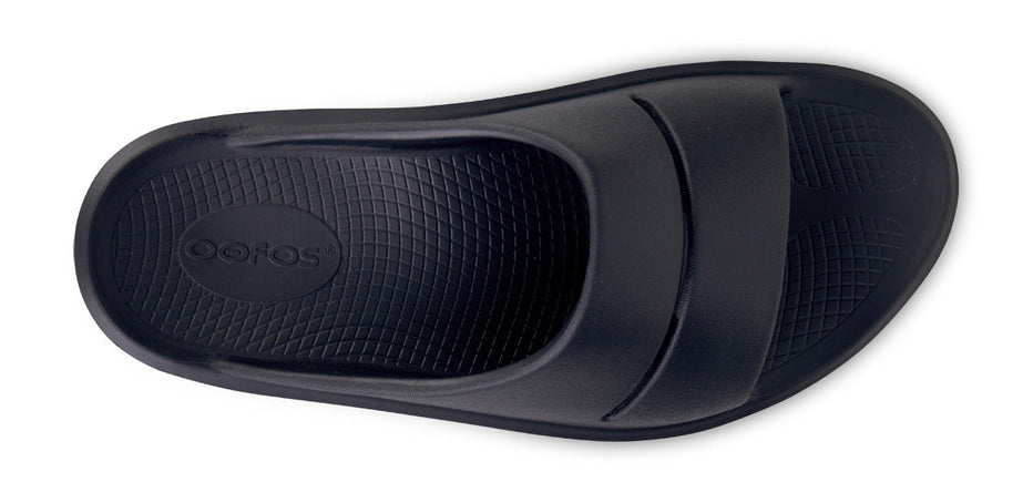 Explore OOFOS Women OOmega OOahh Slide - Matte Black for trail, outdoor & lifestyle use | Liv Activ Singapore