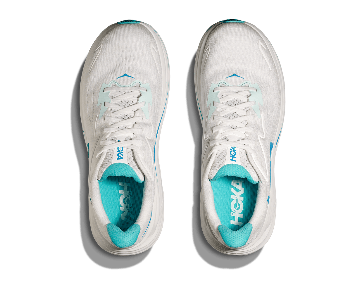 HOKA Men Clifton 10 Wide - White / Skyward Blue