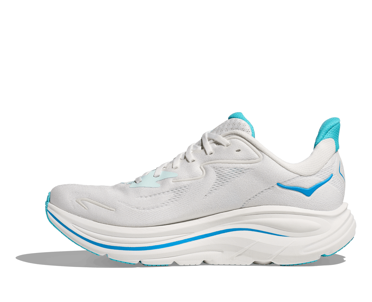 HOKA Men Clifton 10 Wide - White / Skyward Blue