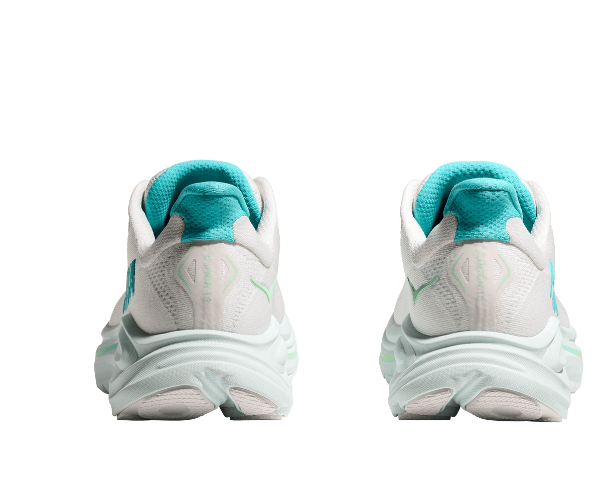 HOKA Women Clifton 10 Wide - White / Cielo Blue