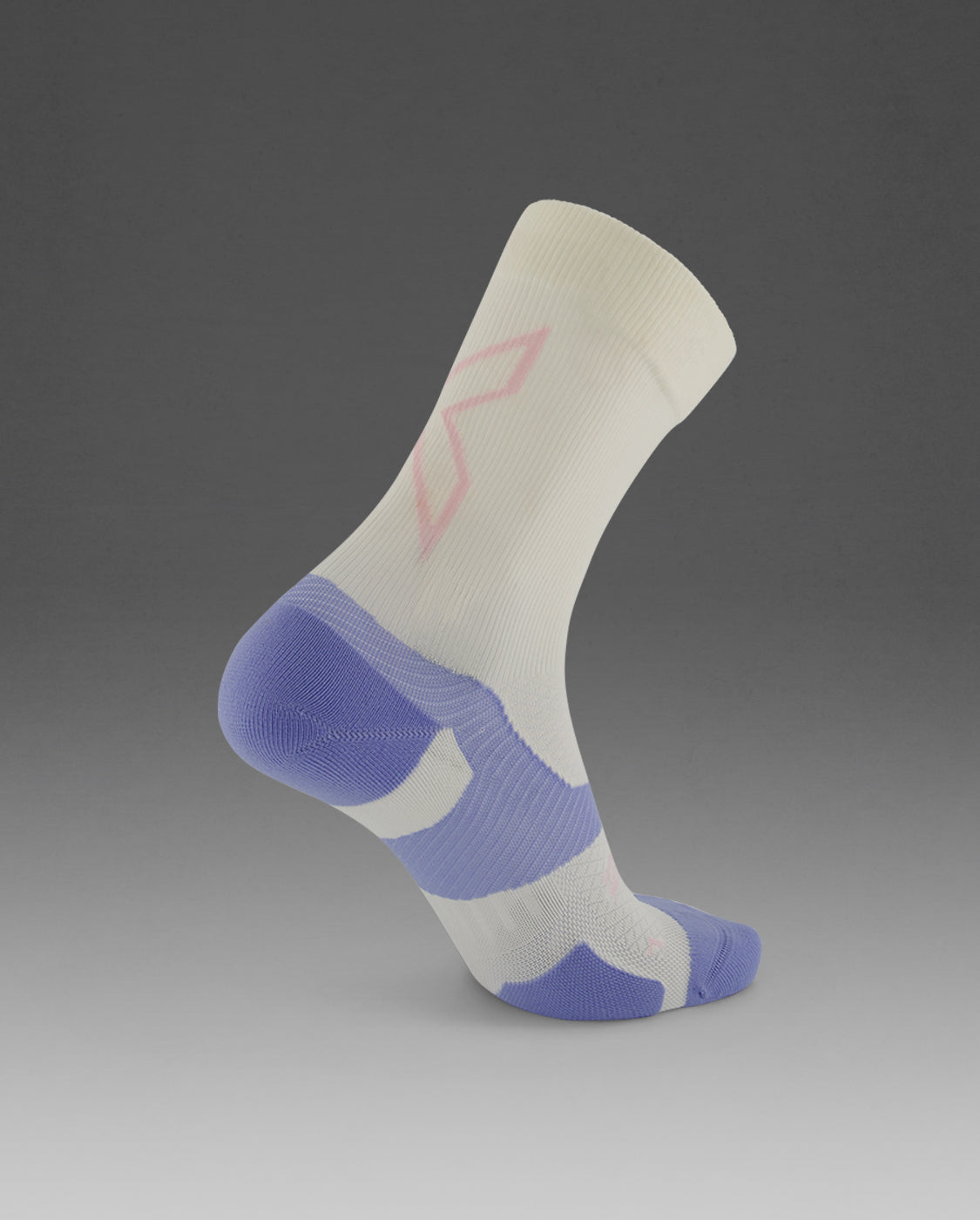 2XU Unisex Vectr Light Cushion Crew Socks - Off White / Lavender