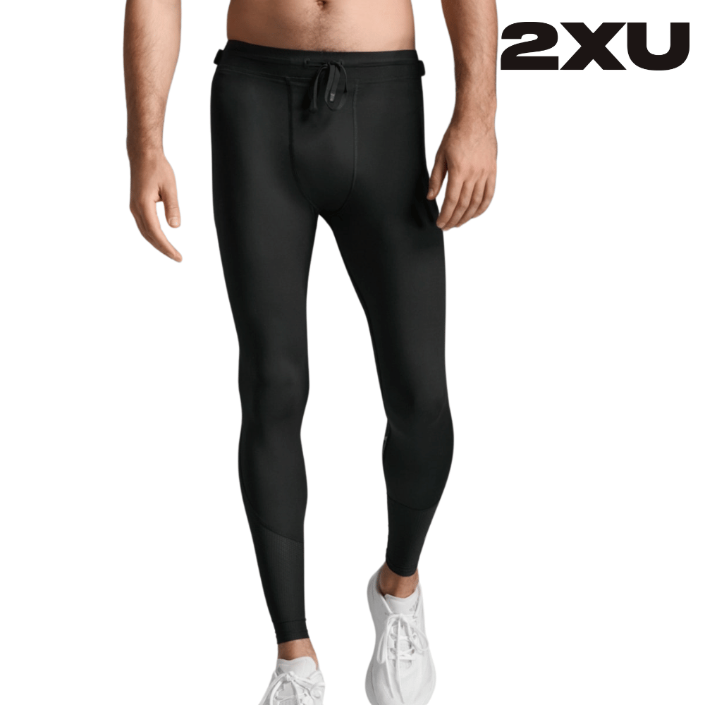 2XU Men Aero Mesh Compression Tights - Black / Silver Reflective