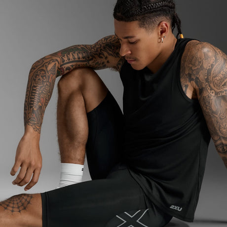 2XU Men Aero Mesh Compression Shorts - Black / Silver Reflective