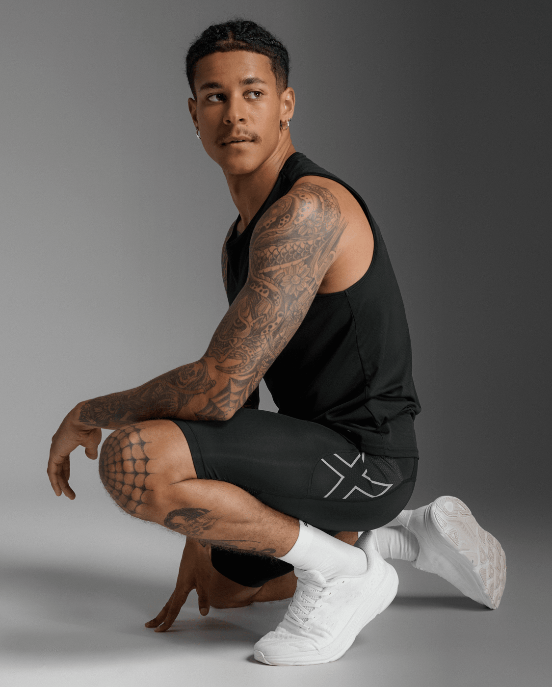 2XU Men Aero Mesh Compression Shorts - Black / Silver Reflective