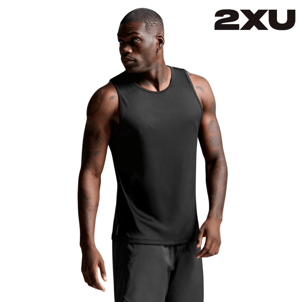 2XU Men Aero Mesh Tank - Black / Silver Reflective