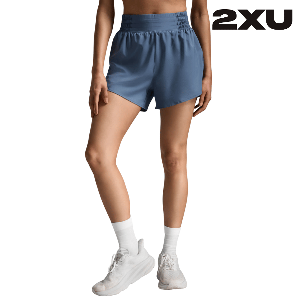 2XU Women Aero Hi-Rise 4 Inch Shorts - Indigo / Indigo Reflective