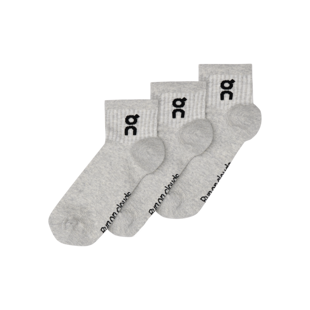 On Unisex Logo Sock Mid 3-Pack - Heather Gray