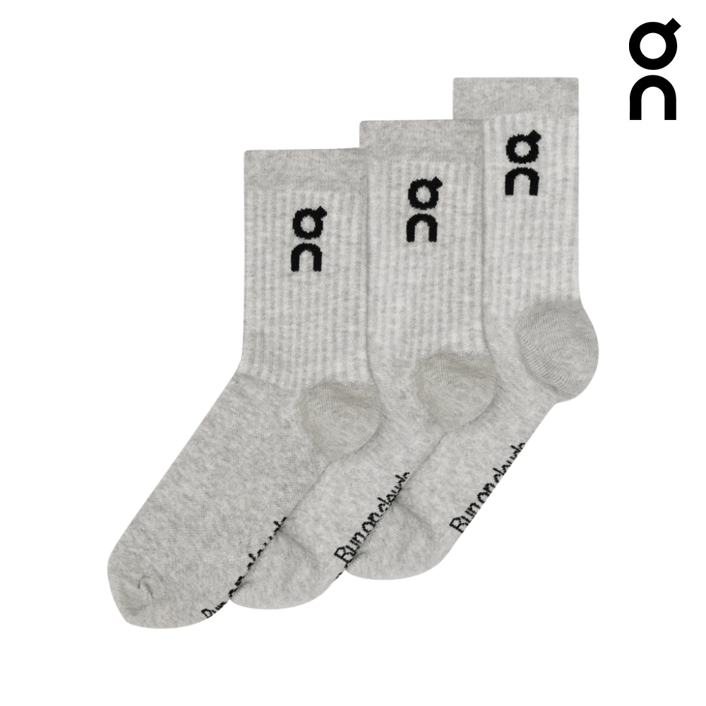 On Unisex Logo Sock High 3-Pack - Heather Gray