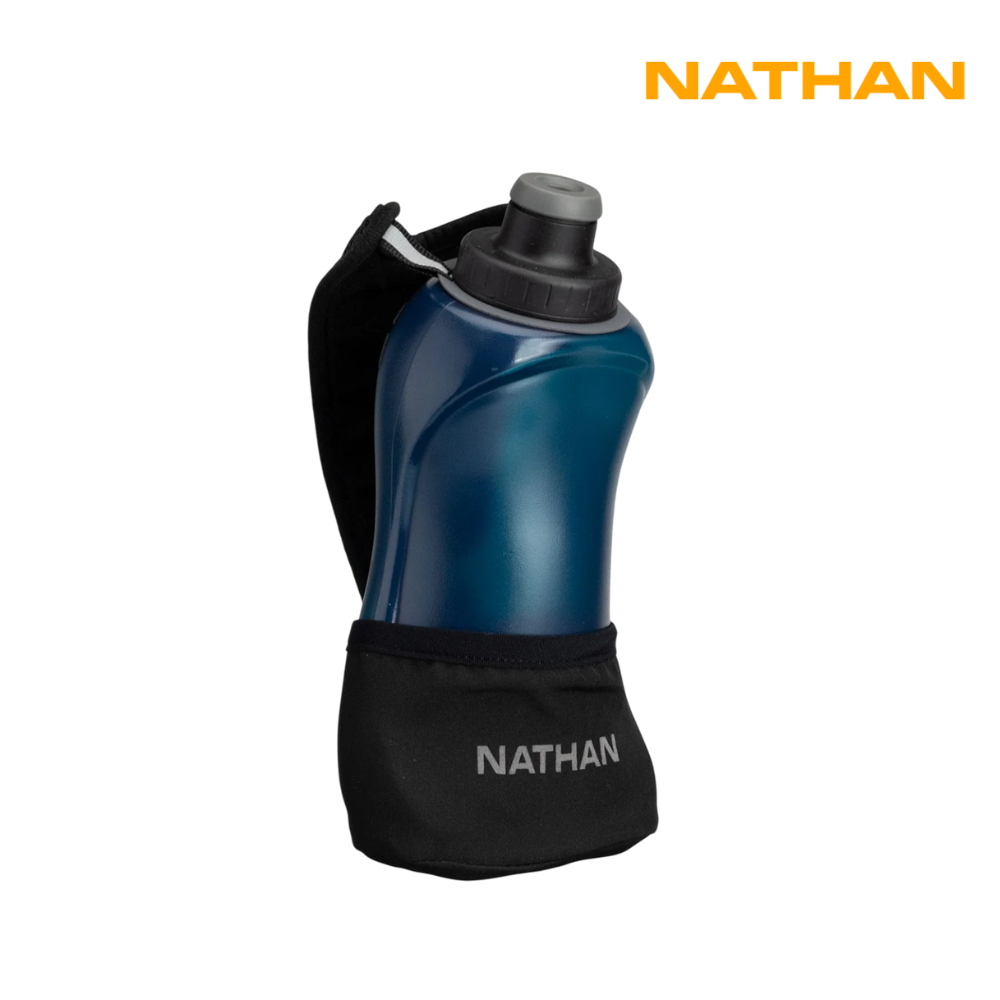 Explore Nathan Sports Quick Squeeze Lite 18oz/532ml Handheld - Black / Marine Blue for trail, outdoor & lifestyle use | Liv Activ Singapore