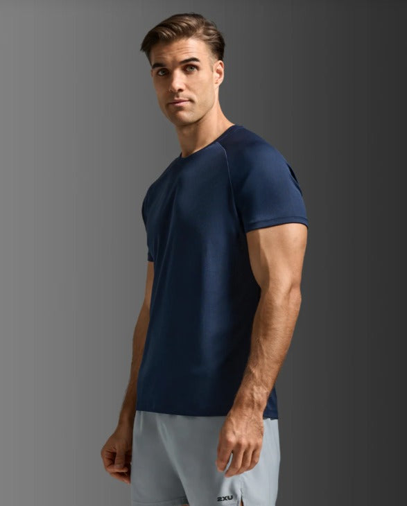 2XU Men Aero Mesh Tee - Midnight / Silver Reflective