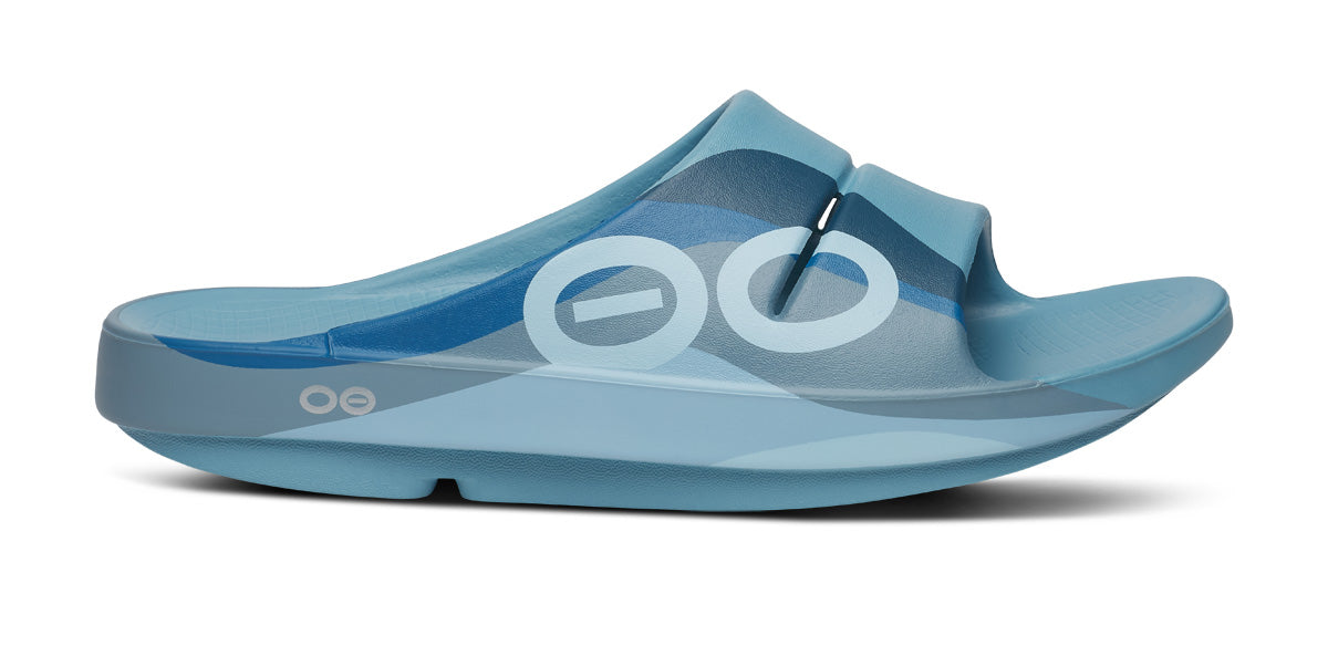 Explore OOFOS Unisex OOahh Sport - Ocean Blue Wave for trail, outdoor & lifestyle use | Liv Activ Singapore
