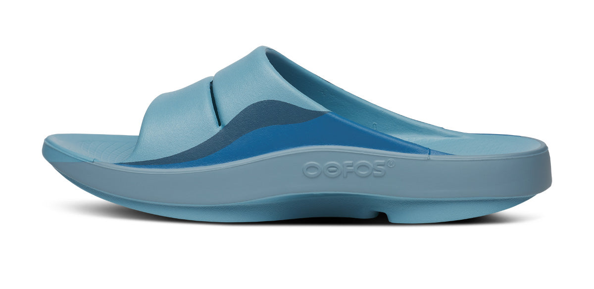 Explore OOFOS Unisex OOahh Sport - Ocean Blue Wave for trail, outdoor & lifestyle use | Liv Activ Singapore