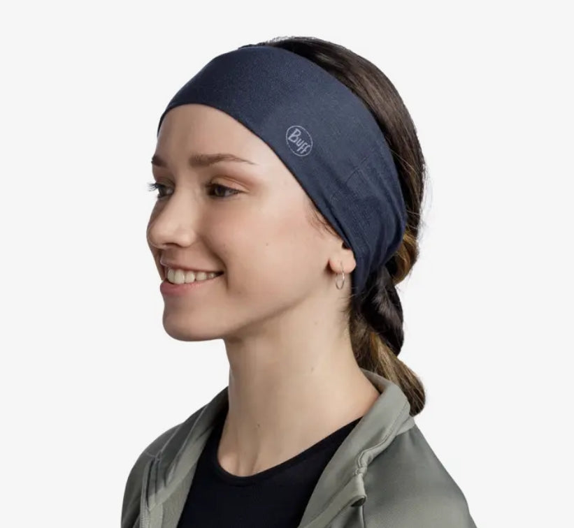 BUFF® CoolNet UV® Wide Headband - Solid Night Blue