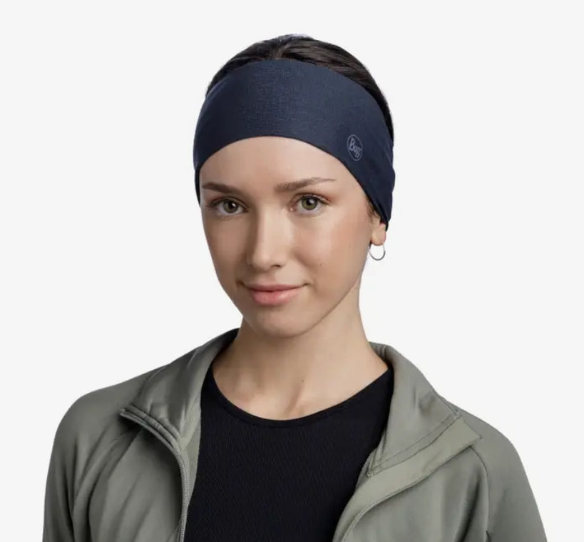 BUFF® CoolNet UV® Wide Headband - Solid Night Blue