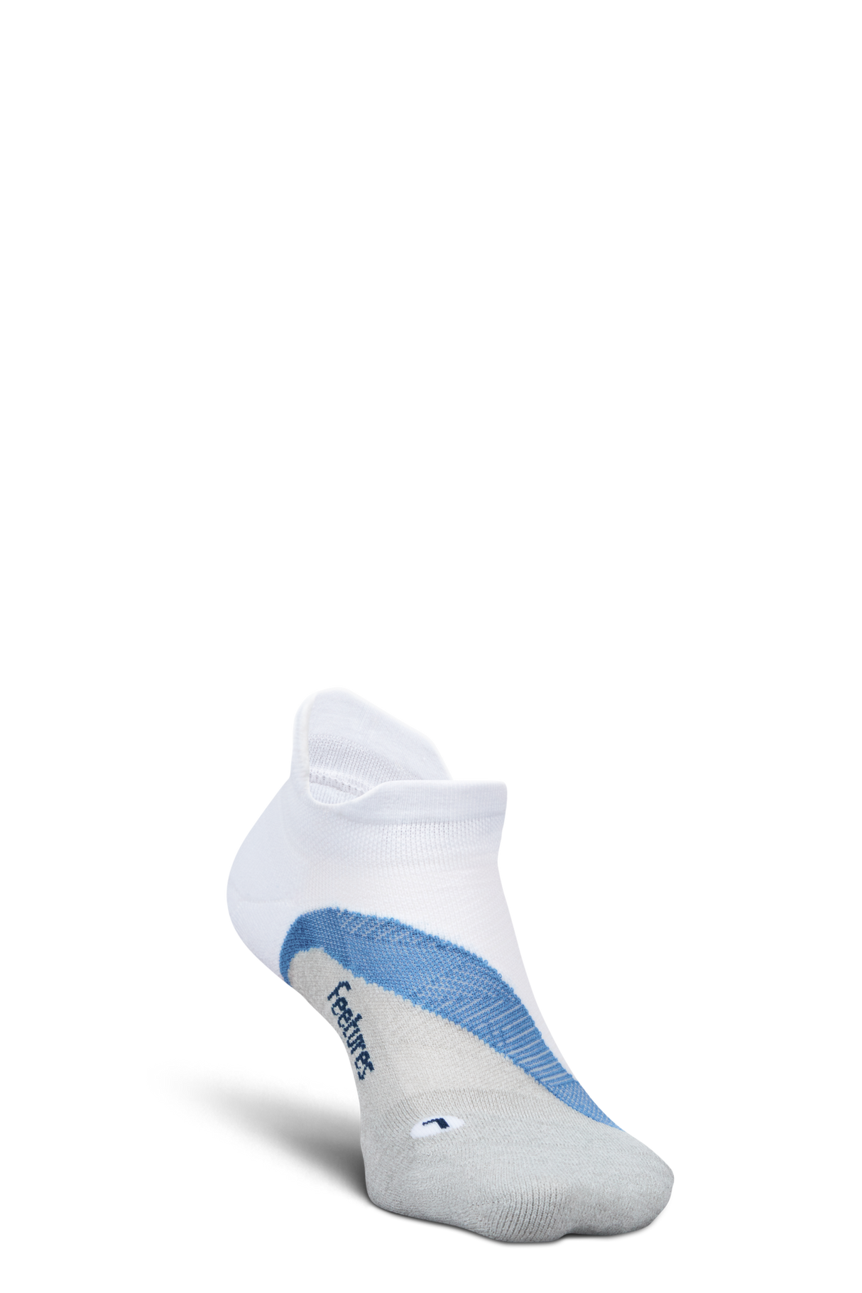 Feetures Active Elite Light Cushion No Show Tab - White Tide