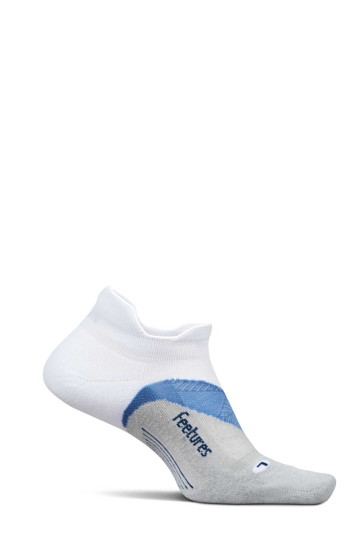 Feetures Active Elite Light Cushion No Show Tab - White Tide