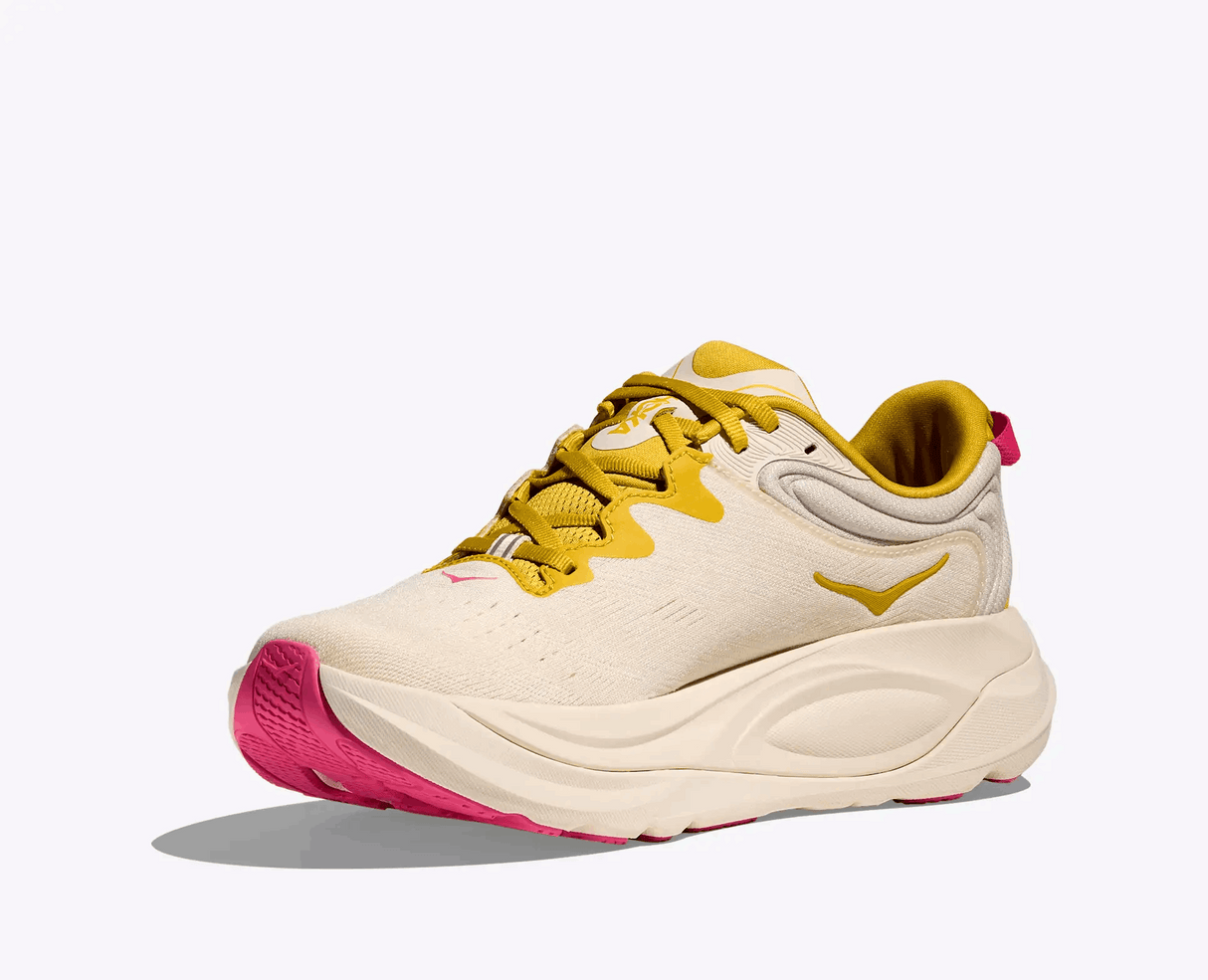 Explore HOKA Women Gaviota 6 Wide - Birch / Yellow Gold for trail, outdoor & lifestyle use | Liv Activ Singapore