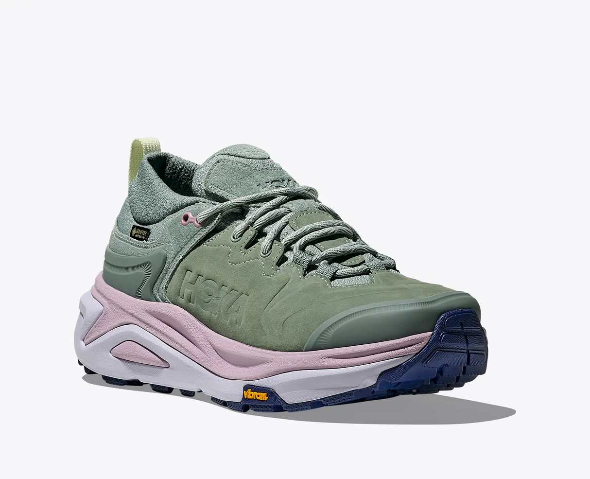 Explore HOKA Women Kaha 3 Low GTX - Rosemary / Ambient Blue for trail, outdoor & lifestyle use | Liv Activ Singapore