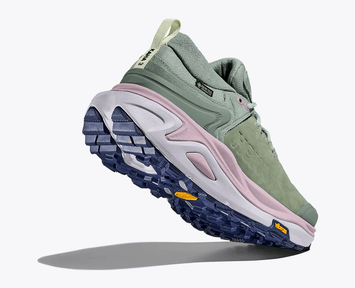 Explore HOKA Women Kaha 3 Low GTX - Rosemary / Ambient Blue for trail, outdoor & lifestyle use | Liv Activ Singapore
