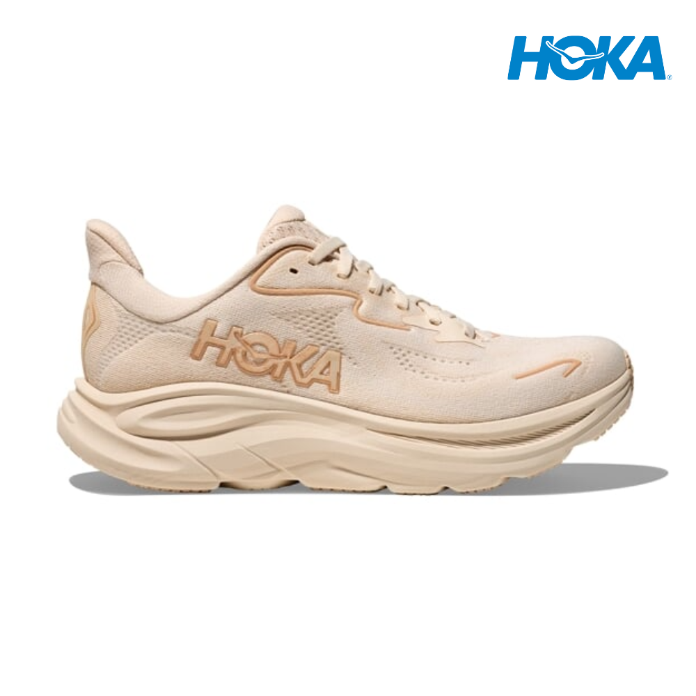 Explore HOKA Women Clifton 10 Wide - Vanilla / Birch for trail, outdoor & lifestyle use | Liv Activ Singapore