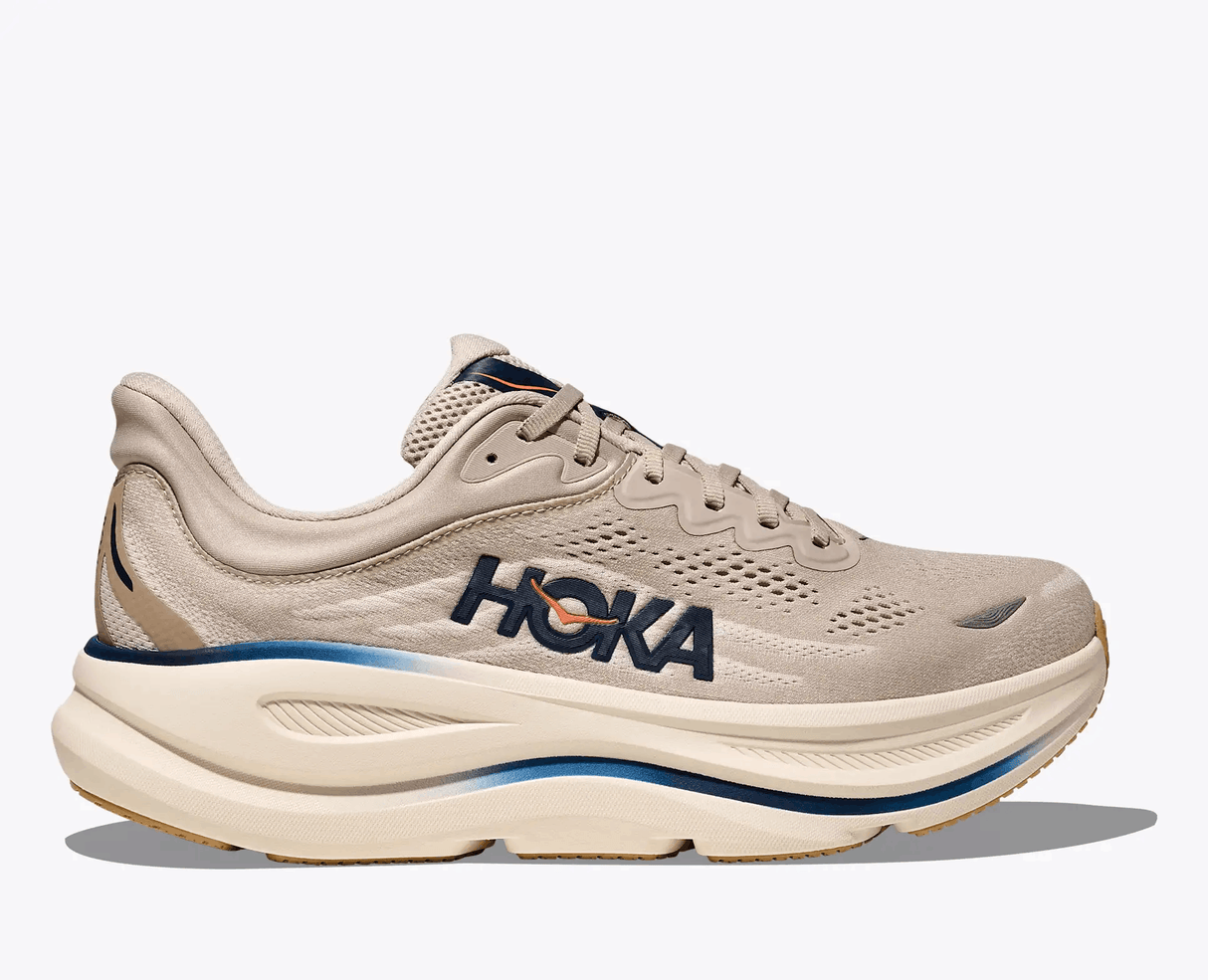Explore HOKA Men Bondi 9 Wide - Stucco / Grout for trail, outdoor & lifestyle use | Liv Activ Singapore