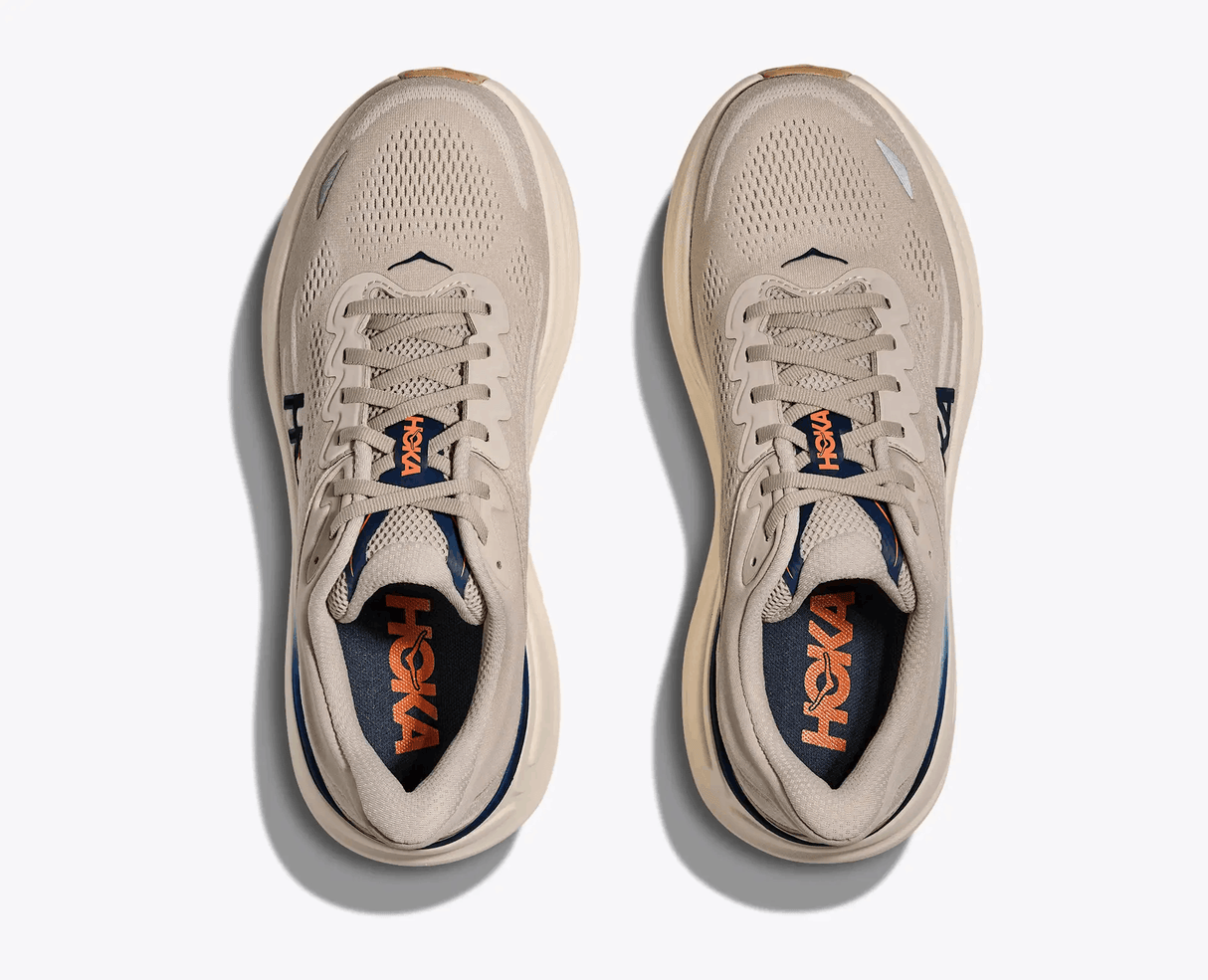 Explore HOKA Men Bondi 9 Wide - Stucco / Grout for trail, outdoor & lifestyle use | Liv Activ Singapore