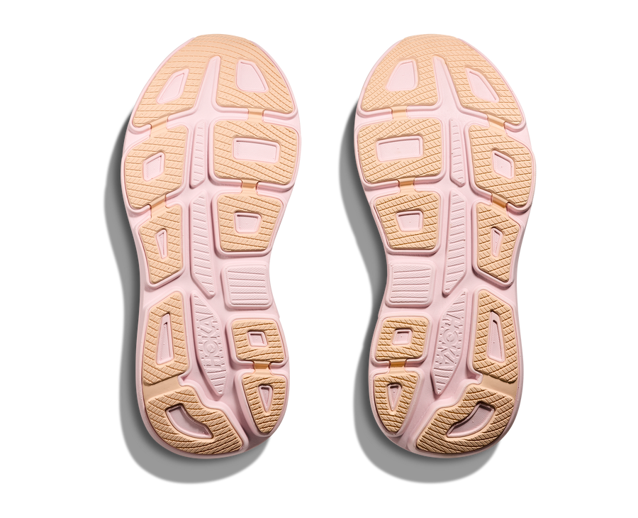 Explore HOKA Women Bondi 9 Wide - Lilac Cream / Tangerine Glow for trail, outdoor & lifestyle use | Liv Activ Singapore