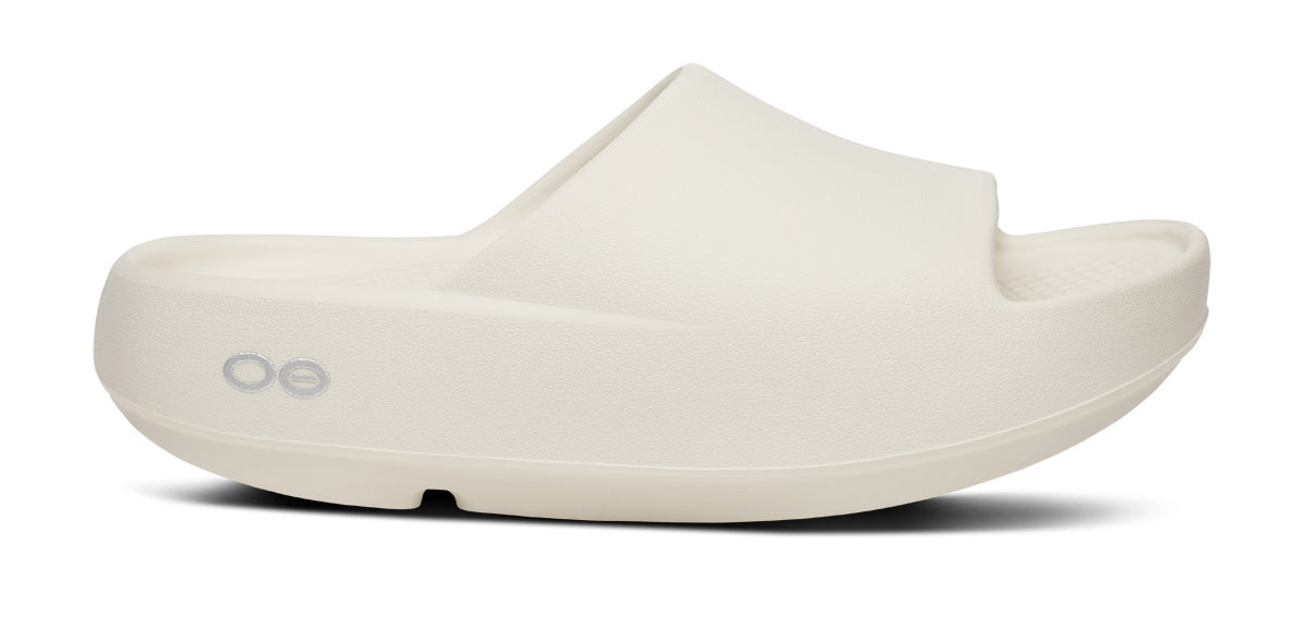 Explore OOFOS Unisex OOahh Plus - Chalk for trail, outdoor & lifestyle use | Liv Activ Singapore