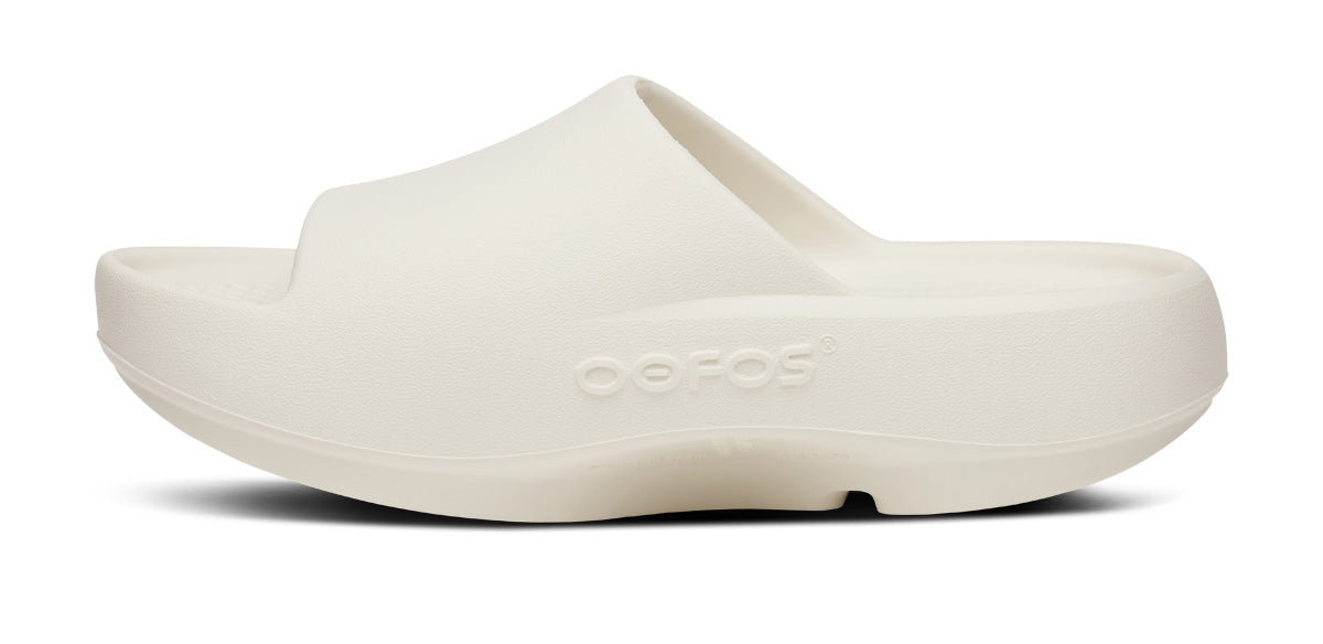 Explore OOFOS Unisex OOahh Plus - Chalk for trail, outdoor & lifestyle use | Liv Activ Singapore