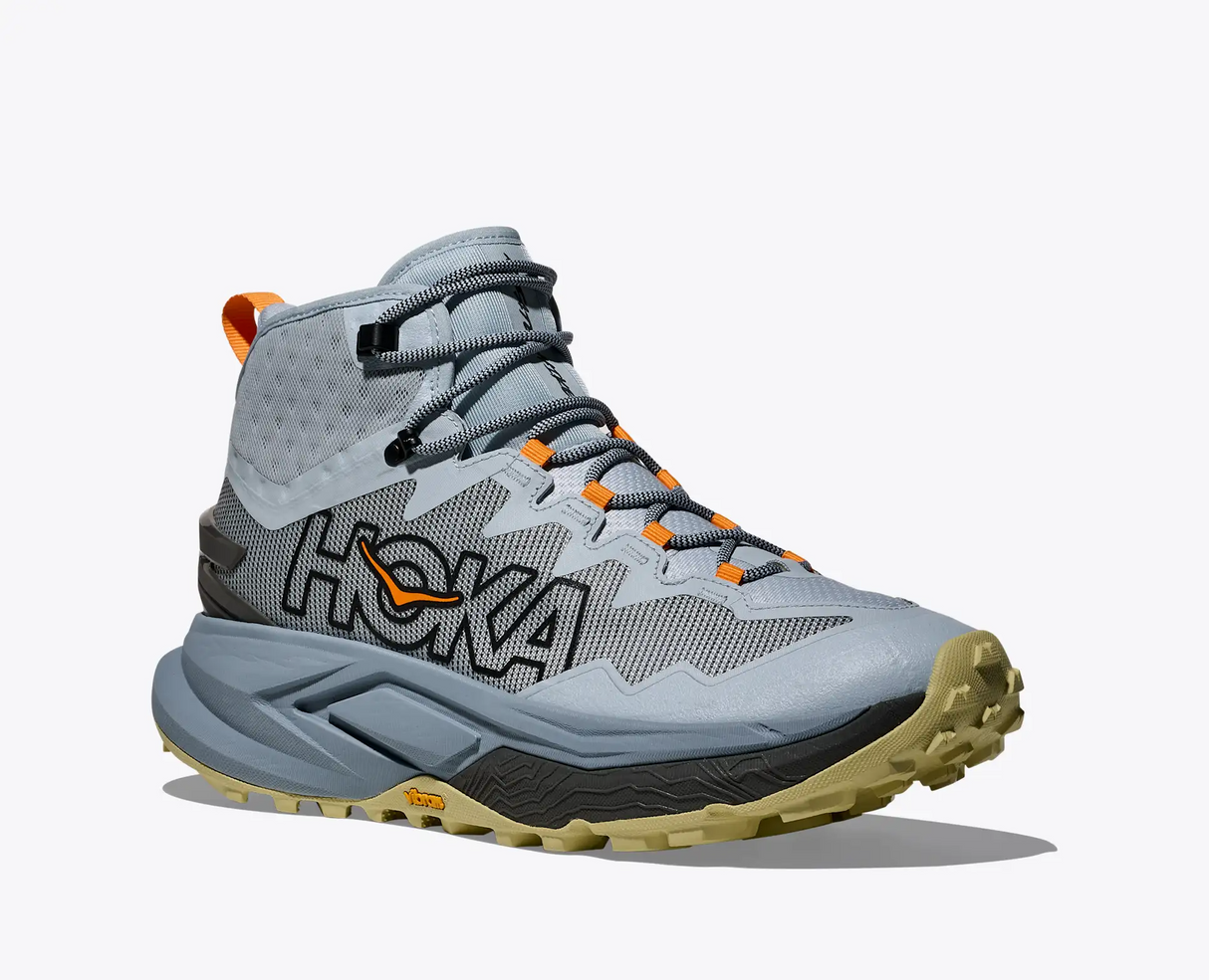 Explore HOKA Men Mafate Hike - Mineral Blue / Tumeric for trail, outdoor & lifestyle use | Liv Activ Singapore