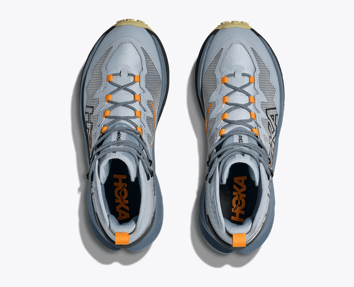 Explore HOKA Men Mafate Hike - Mineral Blue / Tumeric for trail, outdoor & lifestyle use | Liv Activ Singapore