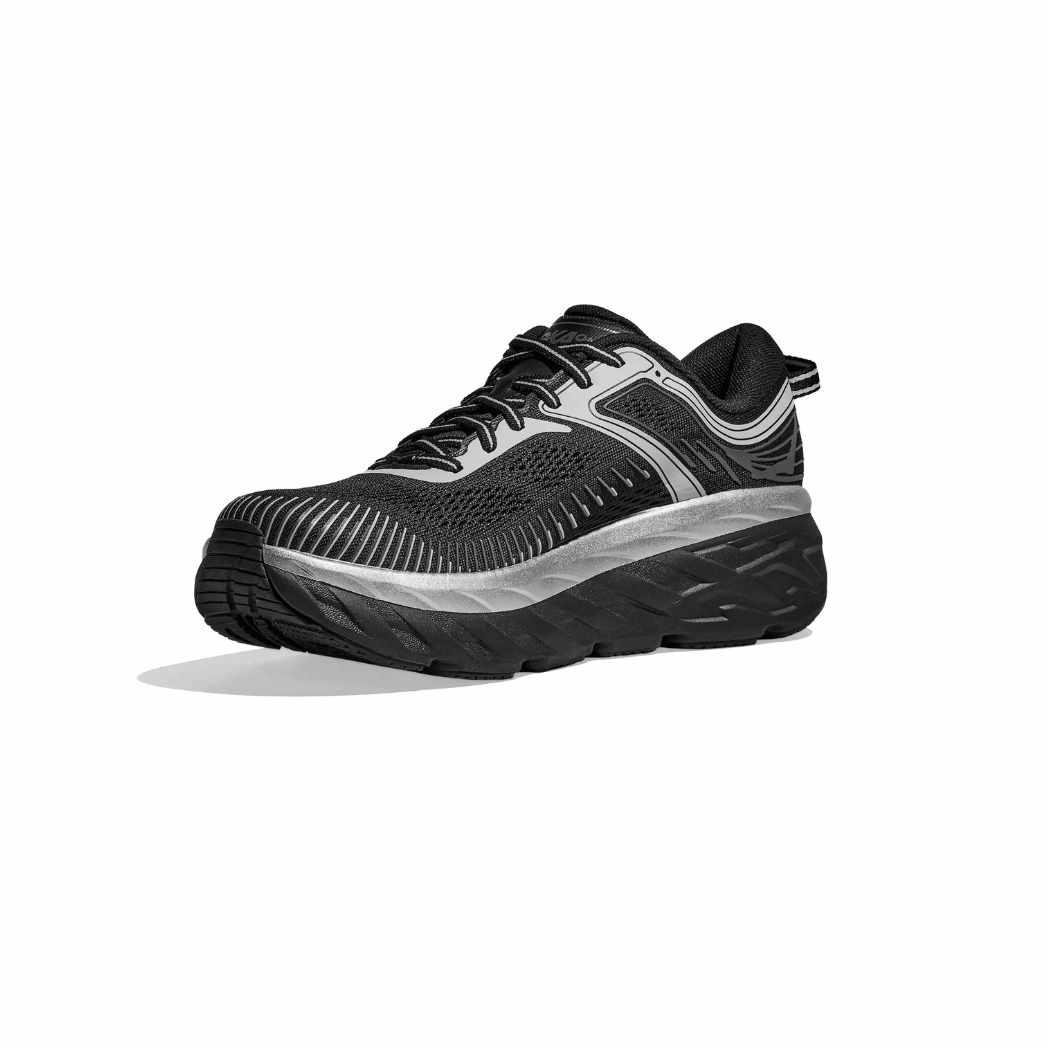 Explore HOKA Men Bondi 7 - Black / Stardust for trail, outdoor & lifestyle use | Liv Activ Singapore