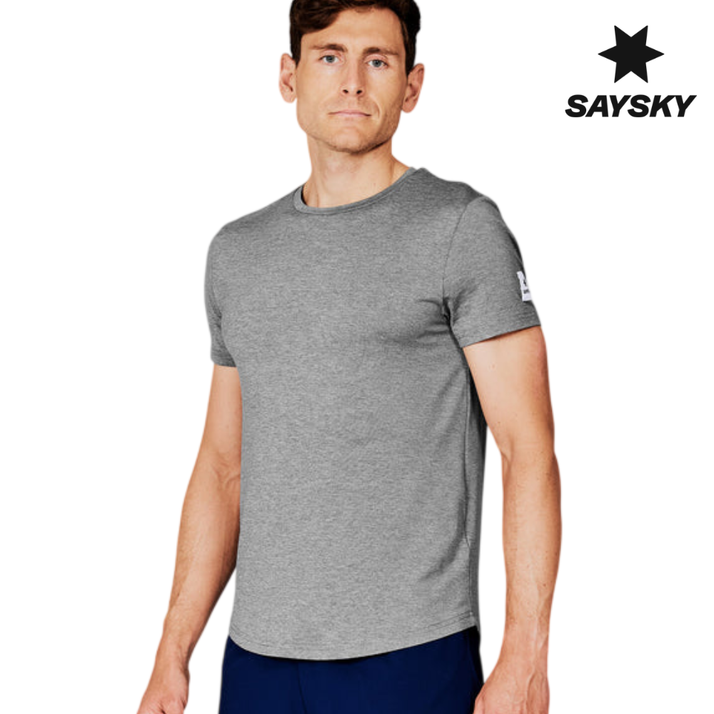 Explore SAYSKY Men Clean Pace T-Shirt - Grey for trail, outdoor & lifestyle use | Liv Activ Singapore