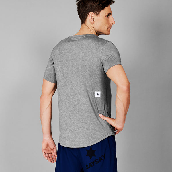 Explore SAYSKY Men Clean Pace T-Shirt - Grey for trail, outdoor & lifestyle use | Liv Activ Singapore