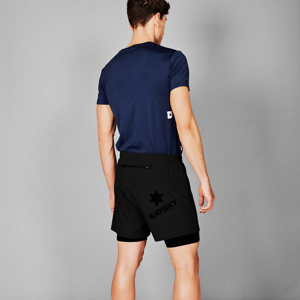 Explore SAYSKY Men Pace 2 In 1 Shorts 5'' - Black for trail, outdoor & lifestyle use | Liv Activ Singapore