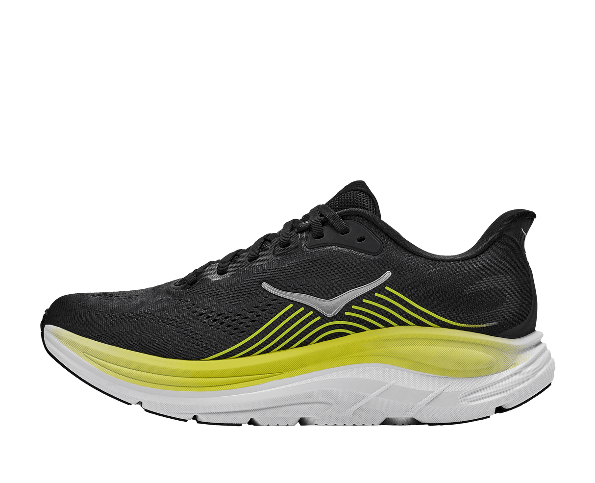 Explore HOKA Men Clifton 11 Wide - Black / Cosmic Grey for trail, outdoor & lifestyle use | Liv Activ Singapore