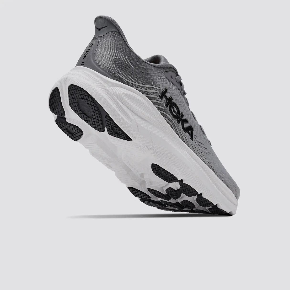 Explore HOKA Men Clifton 11 Wide - Galactic Grey / Stellar Grey for trail, outdoor & lifestyle use | Liv Activ Singapore