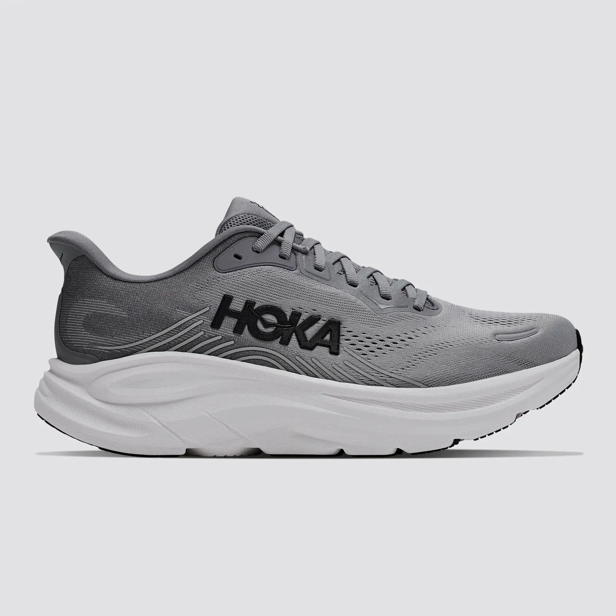 Explore HOKA Men Clifton 11 Wide - Galactic Grey / Stellar Grey for trail, outdoor & lifestyle use | Liv Activ Singapore