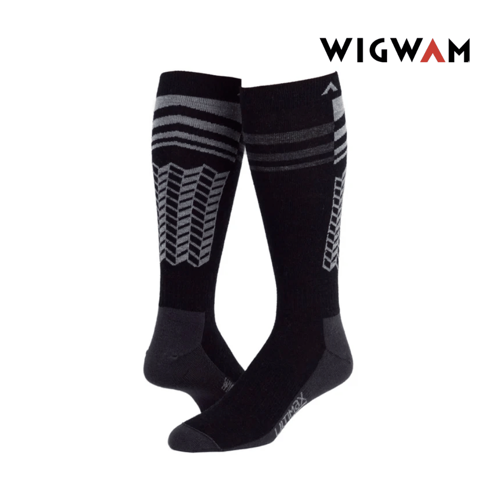 Explore Wigwam Snow Quest Over-The-Calf Ultra-Lightweight Sock - Black for trail, outdoor & lifestyle use | Liv Activ Singapore