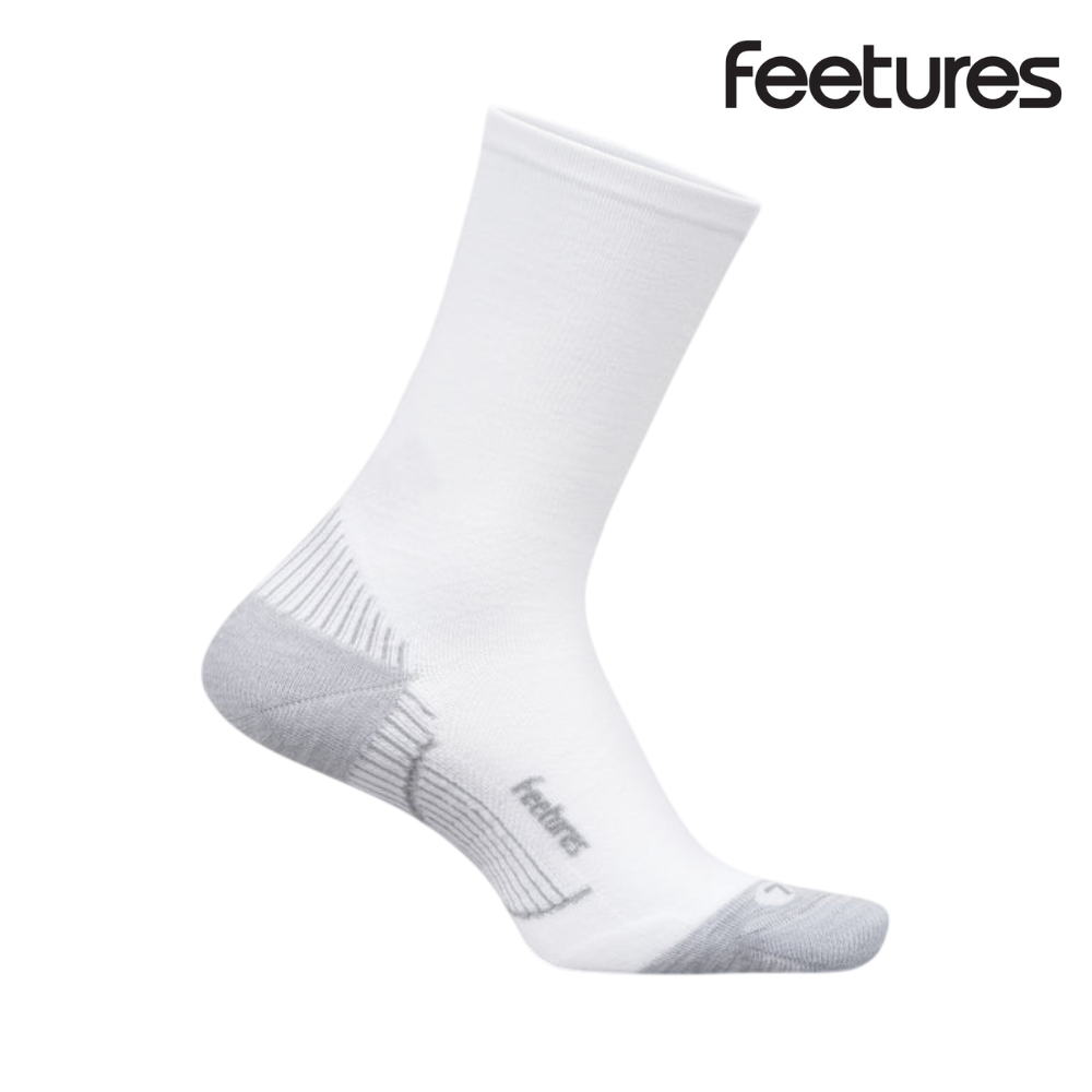 Explore Feetures Plantar Fasciitis Relief Light Cushion Mini Crew - White for trail, outdoor & lifestyle use | Liv Activ Singapore