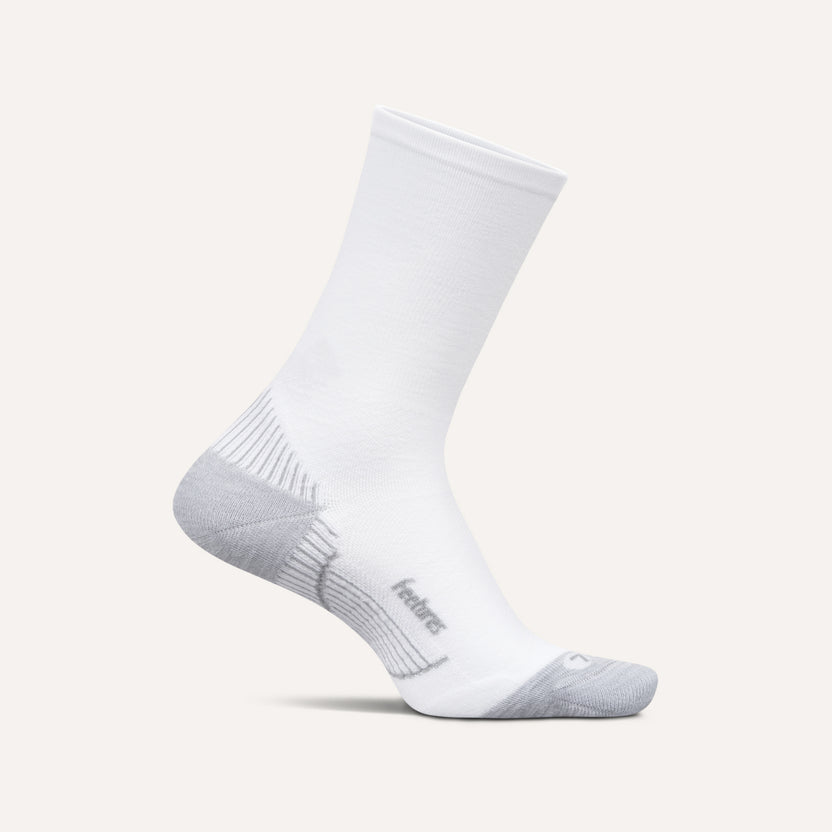 Explore Feetures Plantar Fasciitis Relief Light Cushion Mini Crew - White for trail, outdoor & lifestyle use | Liv Activ Singapore