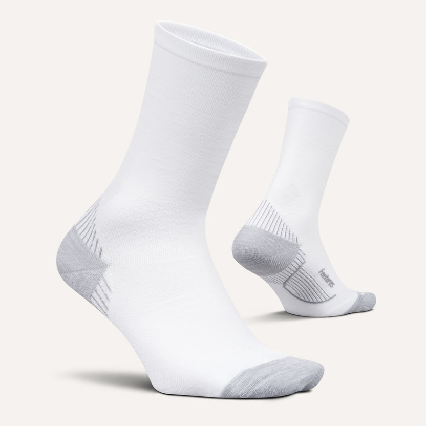 Explore Feetures Plantar Fasciitis Relief Light Cushion Mini Crew - White for trail, outdoor & lifestyle use | Liv Activ Singapore
