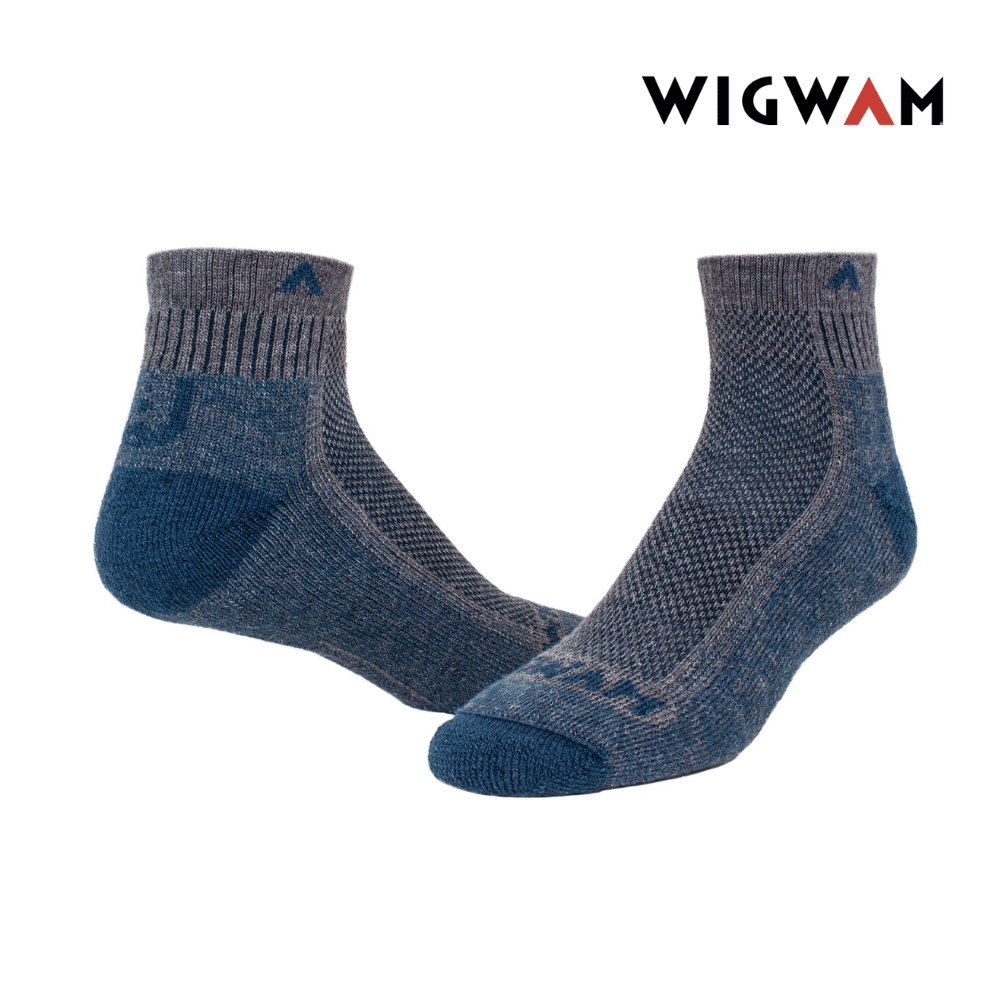 Wigwam Cool-Lite Hiker Quarter Midweight Sock - Grey / Navy