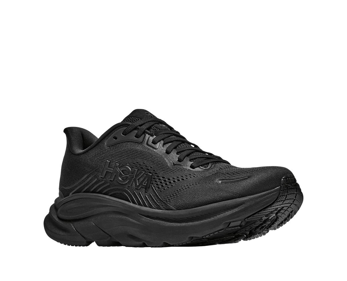Explore HOKA Men Clifton 11 Wide - Black / Black for trail, outdoor & lifestyle use | Liv Activ Singapore