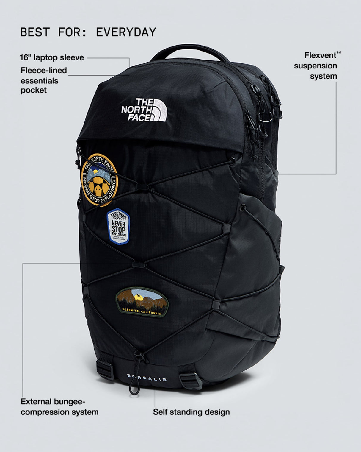The North Face Borealis - TNF Black / U Borealis Patch / TNF White